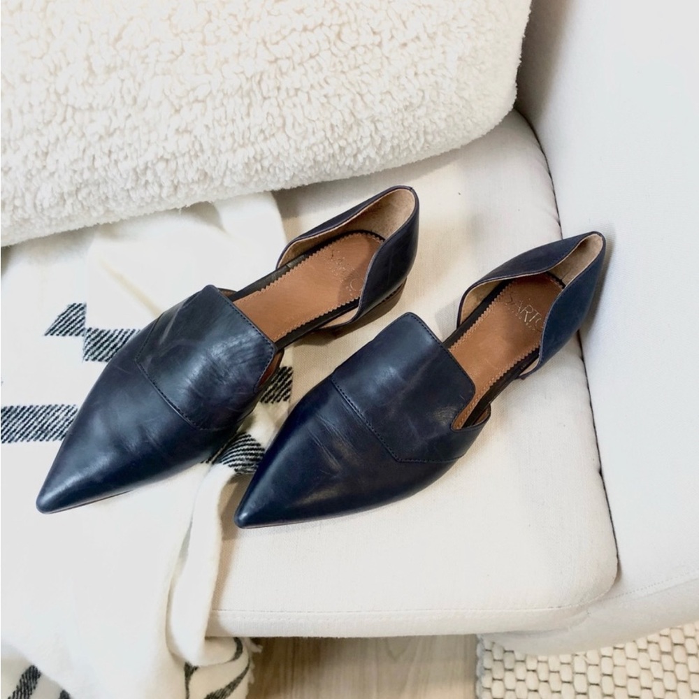 Franco Sarto navy pointed toe flats